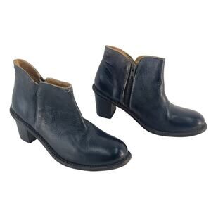 BED|STU Cobbler Series Black Leather Heeled Bootie Women's Size 6 Preowned